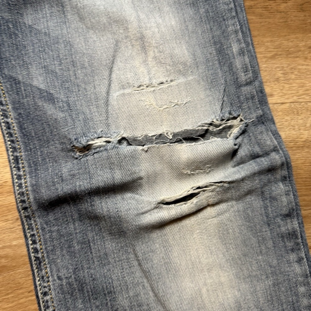 Diesel Jeans Men 33x34 Blue Safado Slim Straight Leg Ripped Rockstar DNA 0066X - Picture 6 of 15